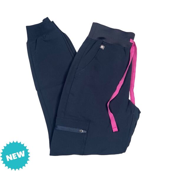 Figs Scrub Pants Women's XXS Petite High Waisted Zamora Yoga NWT Medical Blue - Picture 1 of 6